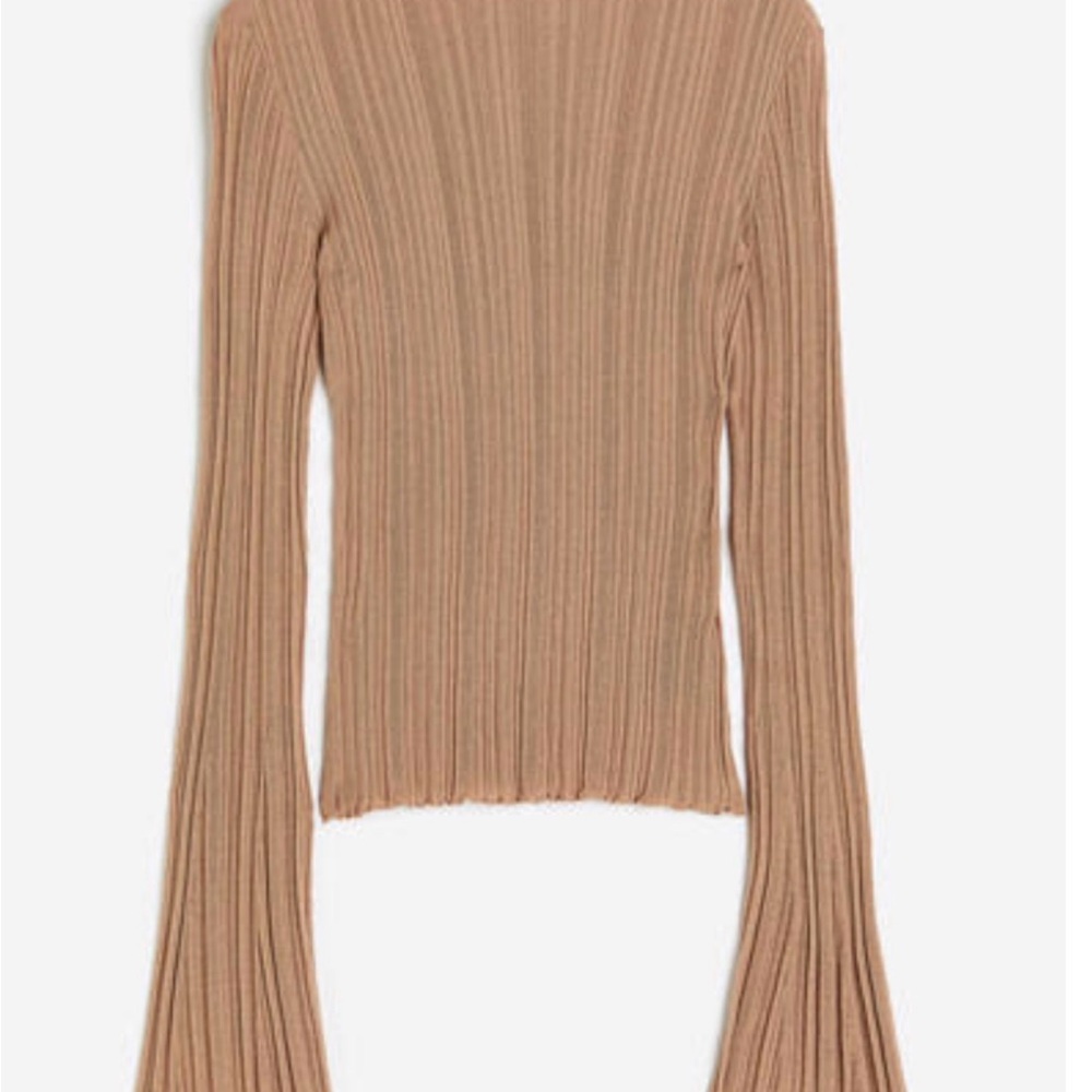 H&M Ribbed Beige Blouse